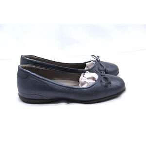 Ecco Anine Shoes Womens EU 40 US 9-9.5 Gray Leather Slip On Ballet Flats Bow